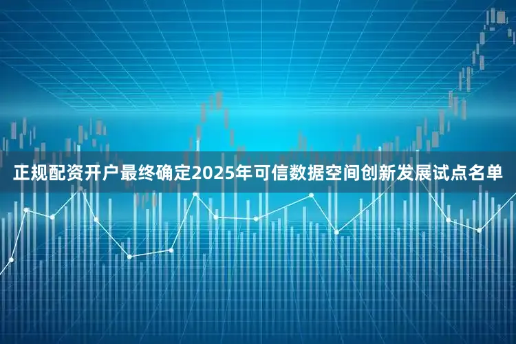 正规配资开户最终确定2025年可信数据空间创新发展试点名单