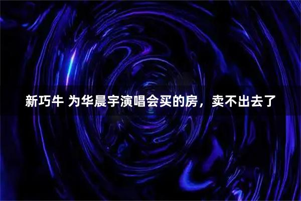 新巧牛 为华晨宇演唱会买的房，卖不出去了
